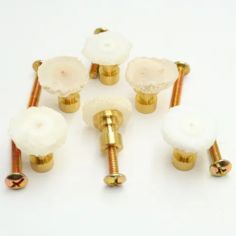 Natural Agate Stone Sunflower Cabinet Door Pull Brass Handle Nordic Luxury Drawer Pulls Furniture Hardware
