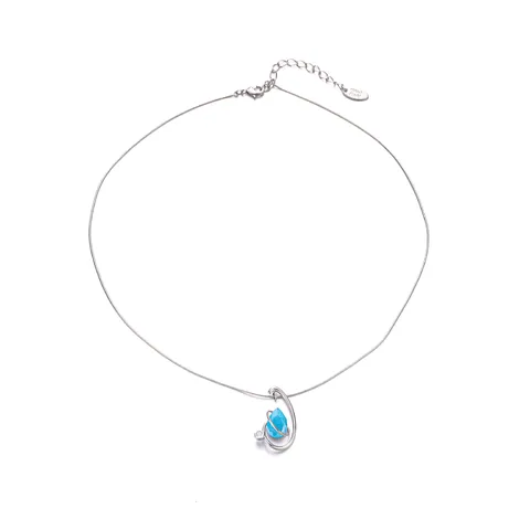 Niche Original Design Planet Water Drop Zirconia Necklace Earrings Copper Jewelry