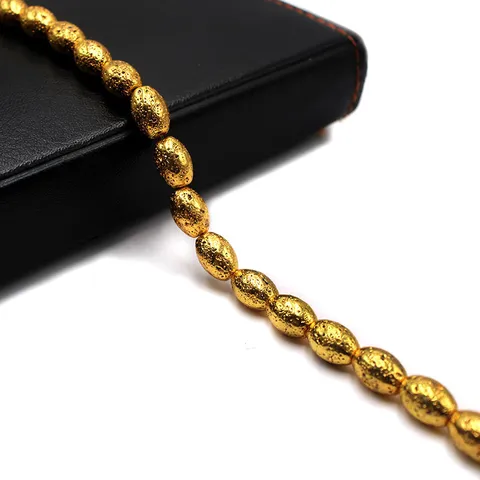 Electroplated Volcanic Stone Barrel Drum Loose Beads Colorful Lava DIY Bracelet Jewelry Accessories