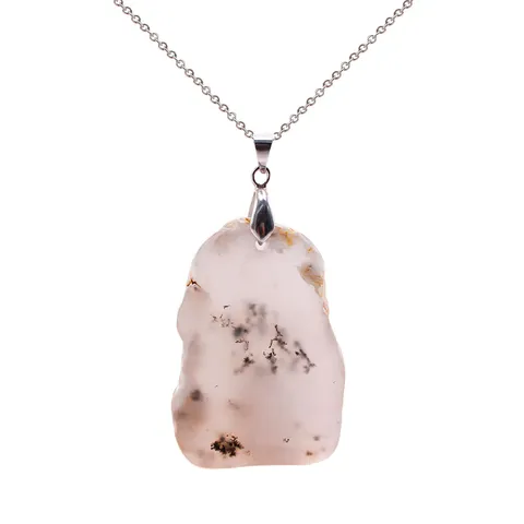 Colgante De Piedra Bruta De Ágata Natural Solo Joyería Mineral De Cristal Irregular Estilo Europeo De Moda Para Mujeres Regalo