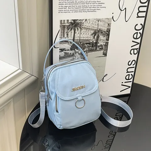 Borsa a Tracolla in Nylon Impermeabile Casual Donna Piccola Borsa Quadrata Tasche Multiple Borsa a Spalla per Telefono