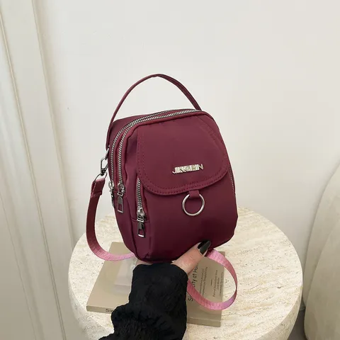 Borsa a Tracolla in Nylon Impermeabile Casual Donna Piccola Borsa Quadrata Tasche Multiple Borsa a Spalla per Telefono