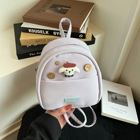 Femmes Mode Casual Cuir PU Mini Sac à Dos Mignon Chiot Applique Cartable Sac de Voyage Sac à Dos Femme