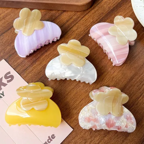 Französisch Vintage Essigsäure Blumen Haarkralle Klein Verlauf Haarspange Kopfschmuck Haarschmuck Für Damen