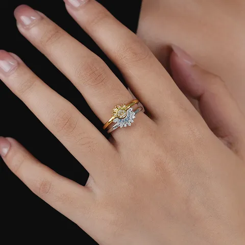 925 Sterlingsilber Sonne und Mond Paar Schmuck Set Zirkon Kristall Ring Halskette Armband Valentinstag Geschenk