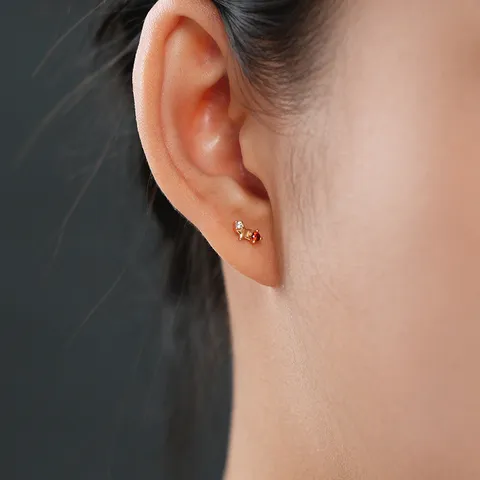 Pendientes de Botón de Estrella de Plata de Ley 925 Strass Piedra Natal Joyería de Moda Minimalista Accesorios de Oreja para Mujeres