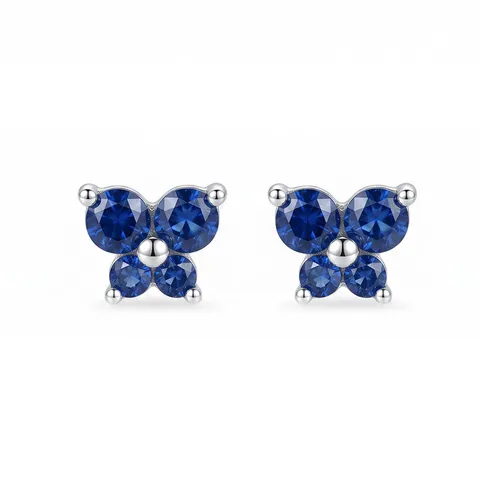 Pendientes de Botón de Mariposa de Plata de Ley 925 Micro Incrustado Diamante de Imitación Estilo Dulce y Edgy Joyería de Moda para Mujeres