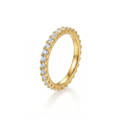Bague Alliance Complète en Argent Sterling 925 Moissanite Luxe Pavé Bijou Mode Cadeau Pour Femmes