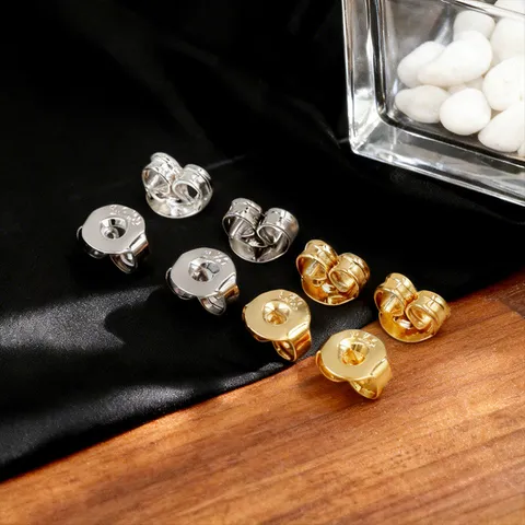 S925 Sterling Zilveren Oorbel Achterkantjes Stoppers DIY Sieraden Accessoires Voor Oorknopjes 925 Zilver Vlinder Ronde Oordopjes Bevindingen Vervanging Achterkantjes