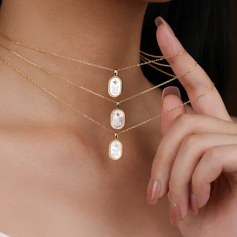 Collar Gargantilla de Plata 925 Con Relieve de Doce Signos del Zodíaco de Nácar Colgante de Strass Vintage Joyería de Lujo para Mujer