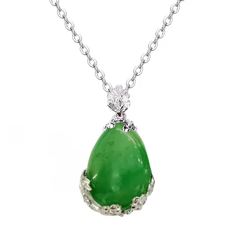 Ciondolo in Pietra Naturale a Goccia d'Acqua Pendente in Cristallo Con Chiusura a Fiore Ciondolo Solo Senza Catena Per Gioielli Donna