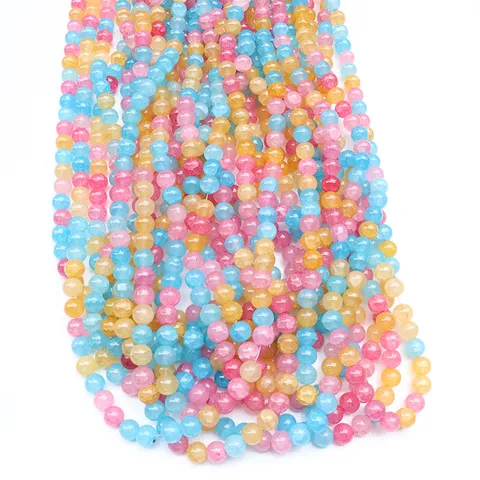 Bunte Gefrorene Glas Lose Perlen Für DIY Schmuckherstellung Armbänder Und Halskette Handwerk Zubehör Mehrfarbig