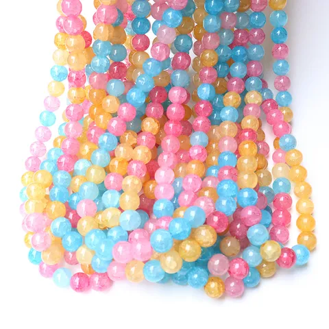 Bunte Gefrorene Glas Lose Perlen Für DIY Schmuckherstellung Armbänder Und Halskette Handwerk Zubehör Mehrfarbig