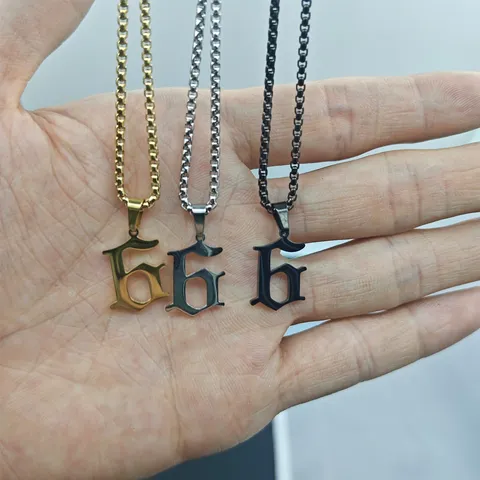 Collana Con Ciondolo Numero 6 In Acciaio Inossidabile Gotico Per Donna Uomo Gioielli Stile Hip Hop Street Minimalista Regalo