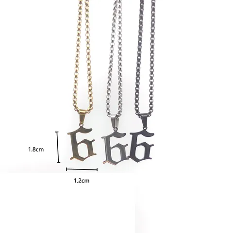 Collana Con Ciondolo Numero 6 In Acciaio Inossidabile Gotico Per Donna Uomo Gioielli Stile Hip Hop Street Minimalista Regalo