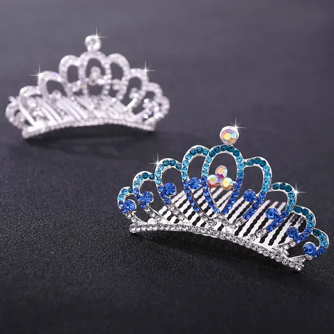 Enfants Filles Peigne à Cheveux Couronne Strass Accessoire Cheveux Style Coréen Mariage Fête Pièce de Cheveux Coiffe Décorative