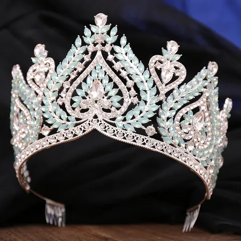 Baroque Crystal Rhinestone Crown Tiara Wedding Bridal Pageant Hair Accessories Gold Silver Hair Jewelry For Women