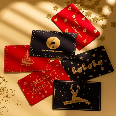 Tarjetas de Felicitación de Navidad Tarjetas de Bendición de Vacaciones Estampadas en Lámina Set Tarjetas de Regalo
