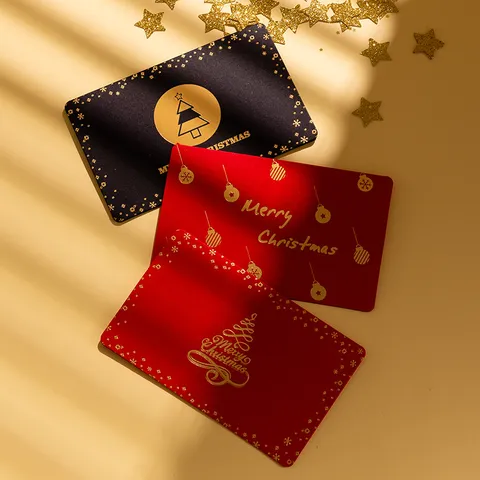 Tarjetas de Felicitación de Navidad Tarjetas de Bendición de Vacaciones Estampadas en Lámina Set Tarjetas de Regalo