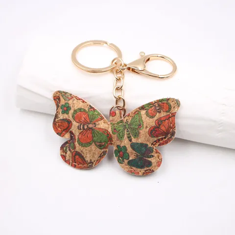 Portachiavi Farfalla in Similpelle Vintage Anello Chiave Auto Ciondolo Borsa Decorazione Lega Galvanica Fascino Geometrico