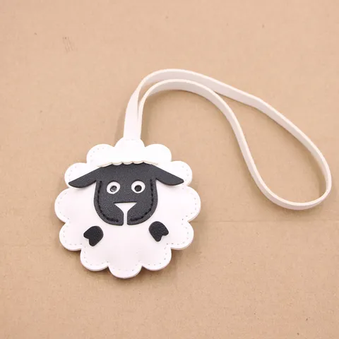 Layered Leather Lamb Bag Charm Cute Animal Pendant For Backpack Clothing Accessories Stylish Artificial Leather Keychain Gift