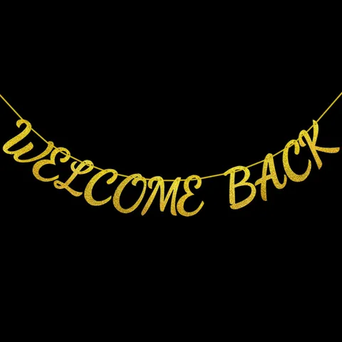 Welcome Back Banner Glitter Paper Garland For Back To School Party Decoration Gold Silver Black Rose Gold Blue Hanging Ornament