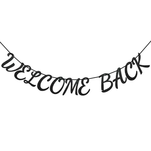 Welcome Back Banner Glitter Paper Garland For Back To School Party Decoration Gold Silver Black Rose Gold Blue Hanging Ornament