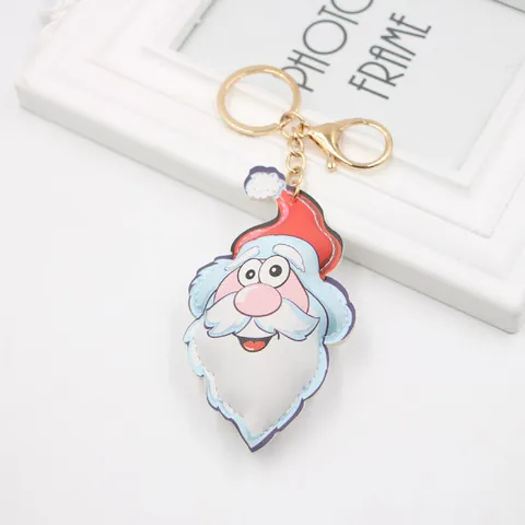 Cartoon PU Leder Weihnachtsmann Schlüsselanhänger Weihnachten Festliches Geschenk Tasche Charme Süße Rucksack Anhänger Auto Schlüsselring Zubehör