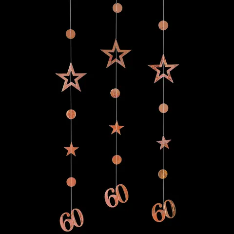 Holographic Paper Star Circle Number Birthday Party Bunting Banner Hanging Garland Celebration Decor Supplies