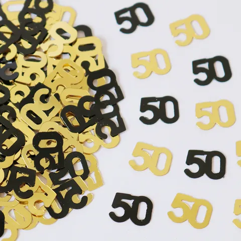Metallisches Zahlen Konfetti Für Geburtstagsfeier Jubiläum Tischdekoration PVC Streusel Gold Silber Schwarz Partyartikel