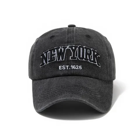 Gewaschene Polyester Baseball Kappe New York Bestickt Dad Hat Retro Street Style Sonnenschutz Verstellbar Schirmmütze Herren Damen