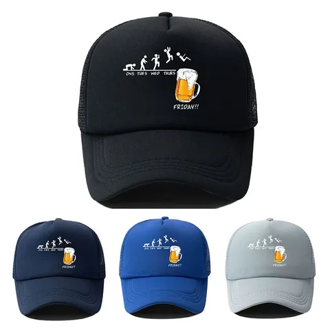 Humorvoll Bier Druck Trucker Kappe Atmungsaktiv Netzrücken Baseballkappe Schaumstoffvorderseite Verstellbar Sonnenschutz Hut Für Herren Damen Casual Outdoor