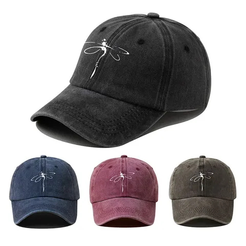 Cappellino da Baseball Vintage Lavato Invecchiato Stampato Libella Regolabile Protezione Solare Trucker Hat per Uomo Donna Quotidiano Casual All'aperto