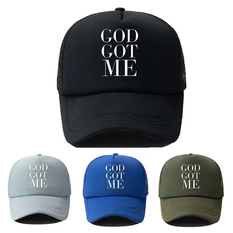 Casquette de Baseball en Maille d'Été pour Hommes Femmes Respirante Imprimé de Lettres Chapeau de Camionneur Souple Réglable
