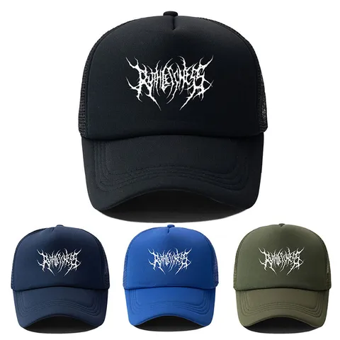 Unisex Bedruckte Mesh Baseballkappe Atmungsaktive Buchstabenmuster Trucker Hat Frühling Sommer Verstellbare Colorblock Sonnenkappe Streetwear