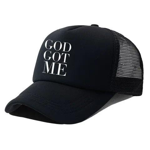 Casquette de Baseball en Maille d'Été pour Hommes Femmes Respirante Imprimé de Lettres Chapeau de Camionneur Souple Réglable