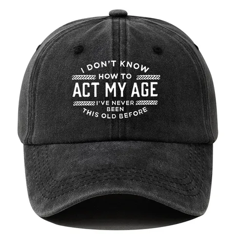 Gorra de Béisbol Vintage de Poliéster Lavado Hombre Mujer Retro Eslogan Estampado Dad Hat Ajustable Gorra de Sol al Aire Libre