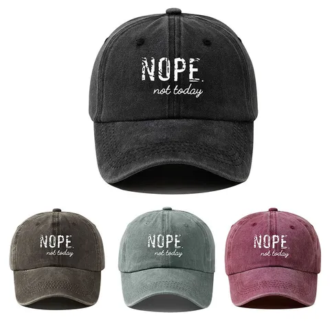 Gorra de Béisbol con Estampado de Letras NOPE Not Today Lavada Envejecida Vintage Gorra para Mujer Hombre Ajustable Casual Sombrero de Sol