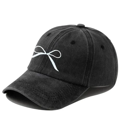 Gorra de Béisbol de Poliéster Lavado Envejecido Gorra con Visera Lazo Bordado Casual Protección Sólida Ajustable al Aire Libre para Mujer