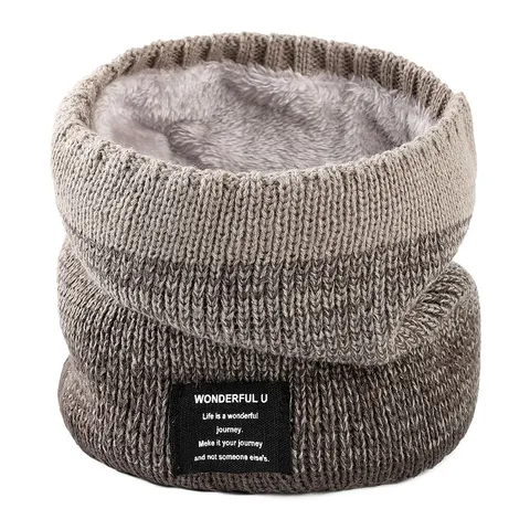 Winter Verdickt Fleecegefüttert Gestrickt Halswärmer Für Herren Damen Outdoor Warm Weich Einfarbig Verlauf Schlauchschal