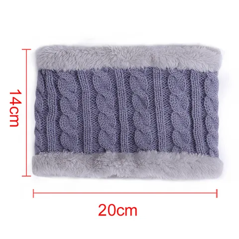 Kinderen Gebreide Col Sjaal Thermische Fleece Gevoerd Kabelpatroon Halswarmer Kraag Outdoor Zachte Winddichte Wintersnood Voor Jongens Meisjes