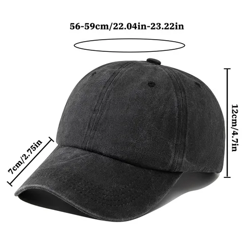 Gorra de Béisbol Lavada Desgastada Vintage Parte Superior Suave Sombrero de Papá Poliéster Ajustable Casual Para Hombres Mujeres