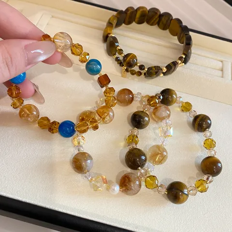 Pulsera de Cuentas de Cristal Artificial Estilo Vintage Retro Perla Multicapa Strand Brazalete Mujeres Lujo Elegante Joyería de Mano