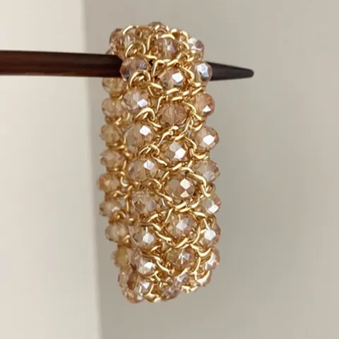 Brazalete Ancho Vintage Elegante Con Cuentas De Vidrio Para Mujer Pulsera Multicapa Geométrica De Lujo Galvanizada Joyería De Mano Regalo