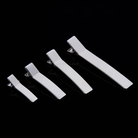 Base de Pinces à Cheveux Crocodile en Métal Épingles à Cheveux Bec de Canard Double Griffe Pinces en Fer Électroplaqué pour la Fabrication d'Accessoires de Coiffure DIY