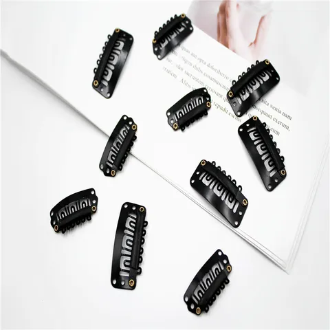 Zwarte U-Vormige Haarverlenging Clips Met Siliconen Strip Ijzer Bakvernis BB Clips Voor Pruik Bevestiging Styling Tools Accessoires
