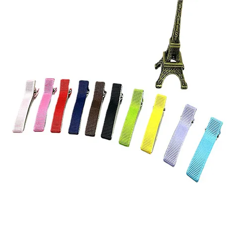 Pinces à Cheveux Style Coréen Enveloppées de Ruban Pour Enfants Filles Pinces Crocodile Métal Tissu Barrettes Faites à la Main