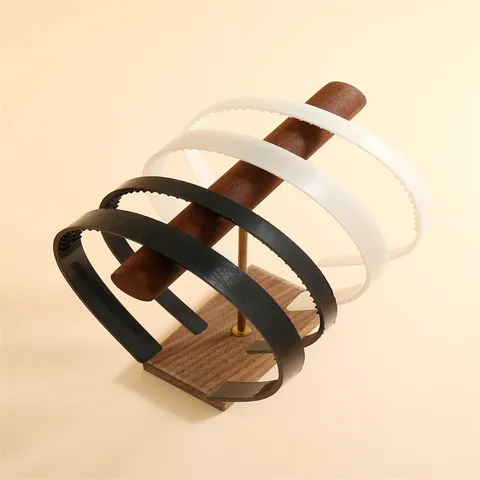 Serre Tête Minimaliste en Plastique Résine avec Dents Couleur Unie Écologique Antidérapant Géométrique Base de Bandeau Matériel Accessoires Cheveux DIY Femme