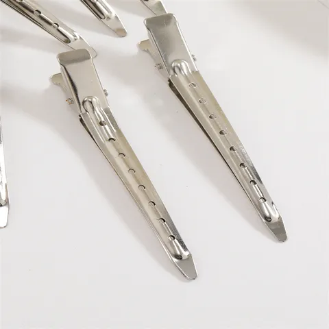 Pinces Crocodiles en Métal pour la Fabrication d'Accessoires de Cheveux DIY Géométrique Électroplaqué Minimaliste Argent Noir Outils de Coiffure