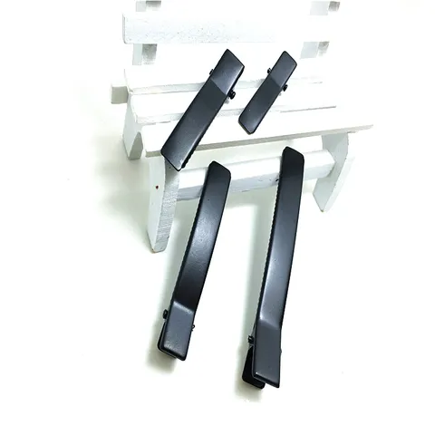 Pinces à Cheveux Crocodile en Métal Épingles à Cheveux Double Broche Bec de Canard Noir Blanc Barrettes en Fer Base pour Bricolage Fabrication de Bijoux Accessoires d Artisanat